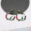 Kleurrijke Klassieke Letter Oorbellen Vierkante Rhinestone Earring Mode Hip Hop Oorbellen Partij Huwelijk Accessoires Oorbel voor geschenken