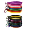 Foldable Dog Bowl Silicone Puppy Portable Pet Feeding Bowls with Climbing Buckle Dogs Supplies 8 Colors ZWL437