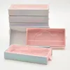 Caixas de cílios integrais Pacote de peles de embalagem Pacote de pegadinha gaveta de retângulo personalizada Cils de bandeja de bandeja rosa escuro