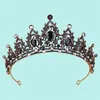 Luxury Headpieces Wedding Bridal Hair Accessories in Stock Bridal Crown Beaded Headdress Vintage Gold Black Diamond Halloween Part281P