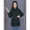 Mulheres para baixo parkas estilo coreano solto algodão jaqueta mulher meio-comprimento inverno feminino moda grosso plus tamanho com capuz parker superado1