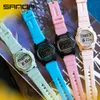 SANDA Sports Women Watches Fashion Casual Waterproof LED Digital Watch Female Wristwatches For Women Clock Relogio Feminino 6003 201119