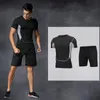 Running Sets Men's Sportswear Man Compression Suits With Hooded Reflective Tracksuits Sports Joggers Training Fitness Gym Clothes Set