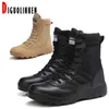 Mode Militärstiefel Herren Leder Taktische Wüste Armee Kampfstiefel Militares Winter Männer Wanderschuhe Arbeiten Safty Plus Größe 201127