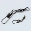 Émerillons en acier inoxydable Connecteur de pêche Broche Poisson Terminal Tackle Roulement Pivotant avec Mousqueton Leurre Tackle Accessoires2198446