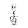 925 Sterling Silver Silver Heart Coeur rond Pendentif bricolage Exquis Perles Convient au bracelet Pandora Dames Mode Bijoux