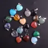 Gemengde kleurrijke vintage natuursteen kruis hart kristal hanger kettingen voor vrouwen mannen mode-sieraden met ketting