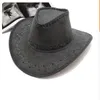 Vintage Lederen Western Cowboy Hoeden Vrije tijd Toeristische Caps Wide Brim Sunhat voor Mannen Dames Trend Cowboy Cowgirl Unisex Hats