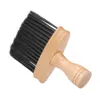 Pro Neck Face Duster Brush Thick Hair Barber Cleaning Hairbrush Soft Wooden Handle Hair Sweep Brush