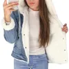 冬の女性のデニムジャケットのファッション厚い毛皮の暖かいフード付きのジャケット女性の毛皮の襟のパッド入りのコート爆撃機のウインドブレーカーのoutwar 201127