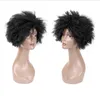 8インチアフロ変態カーリー人間の髪の髪のカップレスかつらPerruques de Cheveux HamentsショートボボペブラスウィッグQ09520