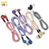 1M Elbow 90 Degree Cable Micro USB Type C Quick Charging Cable Data Line Charge Cord For Xiaomi Huawei Phone Accessory 100pcs