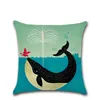 Sea Pattern Cotton Linen Throw Pillow Cushion Cover Car Home Bed Decoration Sofa Decorative Pillowcase1 Cushion/Decorative