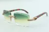 2021 Neueste Stil Pfauenholz Tempel Sonnenbrille 3524020 Schneidlinsen Mikropavierende Diamantenbrillen Größe 5818135 mm1851584