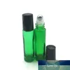 144pcs 10ml Perfume Green Thick Glass Roller Bottle Empty 10cc Roll-On Ball Essential Oil Sample Bottle