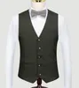 2021 Classic Brown Groom Vests Wool Groomsmen Vest Slim Fit Mens Dress Business Suit Vest Short Dinner Party Wedding Attire Waistcoat Dress