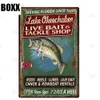 Fishing Decor Vintage Tin Sign Retro Metal Sign Wall Decor for Lake House Cabin Fishing Gift Metal Plate7208932