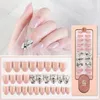 False Nails 28pcs Nail Tips Long Oval Head Full Cover Fake Detachable Press On Art With Designs Beauty Prud22