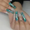 500Pcs/Bag XL C Curve Straight Nail Tips Extra Long Square Clear/Natural Fake Nails Half Cover Artificial False Tc#34 Prud22