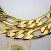 Klassische Halskette Herrenkette 18K Gelbgold gefüllt massiv Figaro -Kette Herrenzubehör Geschenk 24 Zoll Dicke klobige Halskette5021068