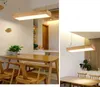 Luzes de pingente nórdico Luz de lâmpada LED de madeira Strip Light personalidade criativa sala de estar chinesa mesa de jantar