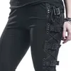 Rosetic Lace Up Rahat Kargo Pantolon Kadın Toka Gotik Punk Rock Koyu Siyah Pantalons Yüksek Bel Pantolon Artı Boyutu Pantolon S-5XL 201113