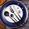 Kubac 2017 Nouveau 24pcs Black Leon en acier inoxydable Steak Steak Knife Fork Cutlery Cutlery Dingel Set Y200610