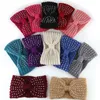 Nuovo scaldino invernale orecchio fascia lavorata a maglia fiocco strass copricapo per donne ragazze allenamento solido turbante capelli