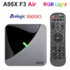 NOWOŚĆ A95X F3 AIR RGB Light TV Box Amlogic S905x3 Android 9.0 4GB 32 GB Dual WiFi A95xf3 x3 Smart TV Box