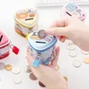 かわいい動物貯金箱の金属の錫プレートの心の形の錫とロック貯金箱にフィット子供の日ギフト1 92hc E1