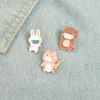 Funny Cute Epidemic Prevention Masks Animals Enamel Pins Cartoon Colors Bear Cats Rabbits Brooches For Kids Gifts Lapel Pins Clothes Bags