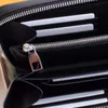 كلاسيكية على غرار Zipper Luxurys مصممي القابض مصممي الرجال نساء جلدية حقيقية الأعمال طويلة المحفظة القابض أكياس المحافظ مع مربع 23x15x 4cm