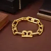 Acciaio al titanio Grande lettera B Collana a catena spessa temperamento esagerato femminile orecchini glamour retrò Donne famose di marca Bracciale placcato oro 18 carati Punk B02