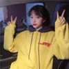 Hoodie tech fleece dames losse Koreaanse cartoon gedrukt sweatshirt casual hoodie nieuw