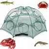 Folded Fishing Net 4/6/8/10 Hole Automatic Fishing Shrimp Trap Net Fish Shrimp Minnow Crab Baits Cast Mesh Trap Fishnet1