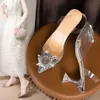 Sandaler Sexig transparenta PVC -kvinnor pekade Clear Crystal Cup High Heel Stiletto Pumpar Summer Shoes Open Toe Sandalen Dames17284505