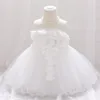 Цветок малыша ребёнок младенческое платье принцессы девочка свадебное платье кружева пачка детская вечеринка Vestidos на 1 год день рождения LJ200827