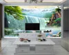 ロマンチックな風景3D壁画壁紙大山脈と滝の美しい風景HDデジタル印刷の湿気防止壁紙