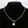 Cadenas 17KM Vintage perla colgante largo suéter collar para mujer invierno 55cm cadena joyería 2022