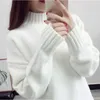 Winter Women Sweater Casual Turtleneck Sweaters Sweaters Mulheres Manga Longa Camisinho Branco de malha elegante suéter feminino 201203