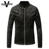 Chaquetas para hombres Venta al por mayor- Chaqueta clásica de talla grande Hombres Impreso Paisley Patrón floral Ropa de diseñador para casual Sólido Negro Autum 2021 M-5