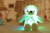 50 см творческий свет светодиодный светильник плюшевый медвежонок чучела плюшевые игрушки красочные светящиеся рождественский подарок для детской подушки