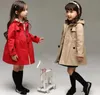 Manteau de princesse d'automne pour filles, vêtements pour enfants, couleur unie, mi-long, simple boutonnage, Trench, vêtements d'extérieur pour bébé, nouvelle collection