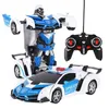 2.4 GHZ controle remoto carro de deforma carro robô brinquedo 360 graus girando um botão transformar rc carro brinquedo para crianças presente de aniversário # 40 201211