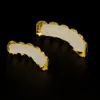 Fabricantes Real Gold Grillz Grills Inserir Diamante Denture com Gold Hip Hop Jóias Dentes Conjunto