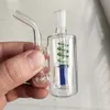 10mm Mini kleine Glas Shisha Ölbrenner Rauch Shisha Diposable Glaspfeifen Aschefänger Bong Percolater Bubbler Tabakschüssel Rauchpfeife Grünblaue Farbe