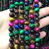 Une qualité de perles en pierre naturelle rouge vert bleu noir perles rondes en œil de tigre pour la fabrication de bijoux Choisissez la taille 6 8mm bricolage faisant bbyEBv bdesports