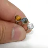 316L Surgical Steel Labradorite Tiger Eye White Line Stone Local Barbell Ring Body Bodicing Jewelry 14G Q Jllxzt