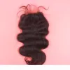 5x5 blekt knutar Tre del spetsar framstängning Body Wave Human Brasilian Hair 3 Way Parting spetsstängning9972974