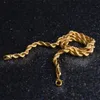 Cadenas de cuerda de oro para hombre de 6 mm Cuerda retorcida Joyería de hip hop para hombres Mujeres Moda Collares chapados en oro amarillo de 18 quilates con cierres de langosta 20 pulgadas